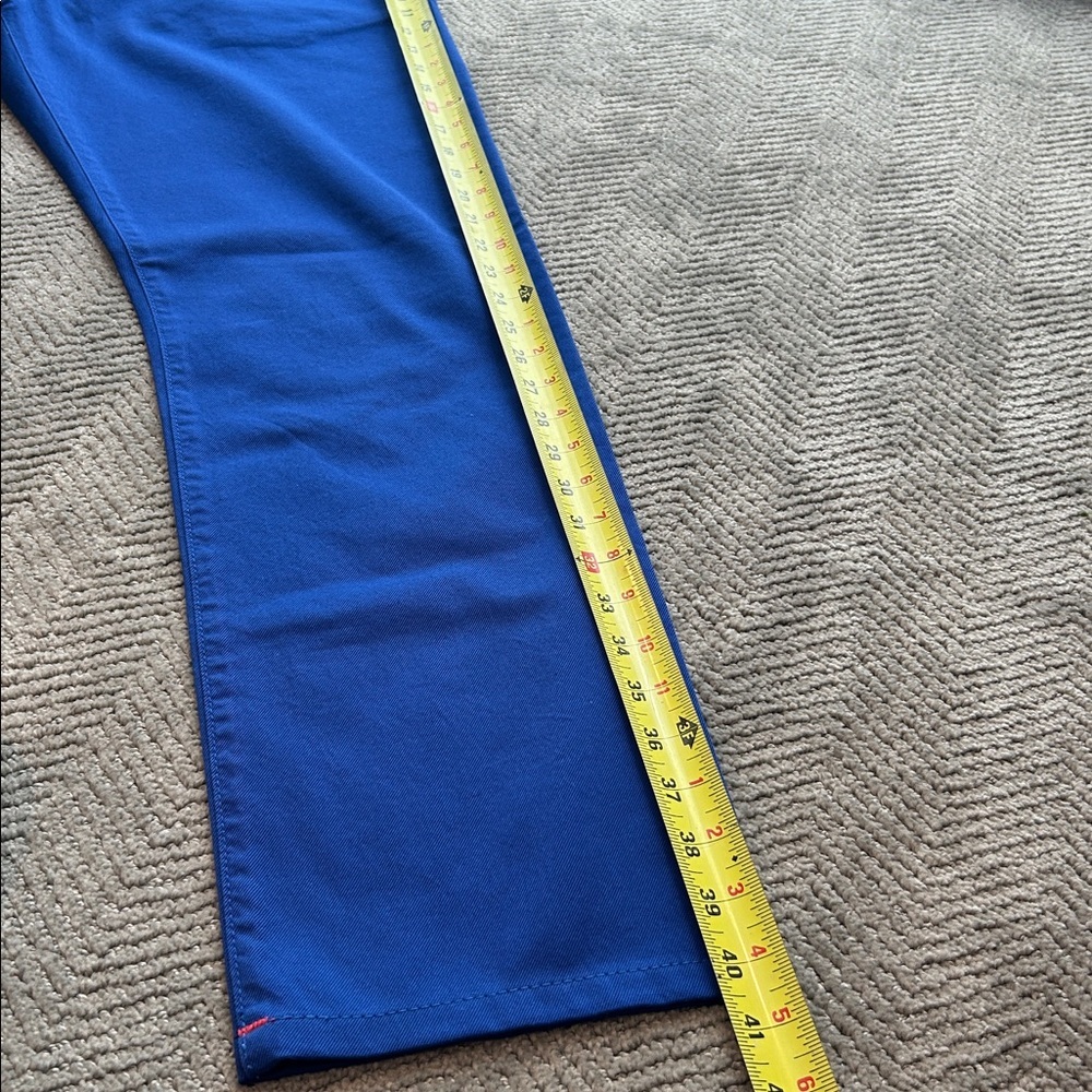 Isaia Napoli Slim Straight Fit Royal Blue Twill Cotton Jeans Eu 54 R - Picture 8 of 9